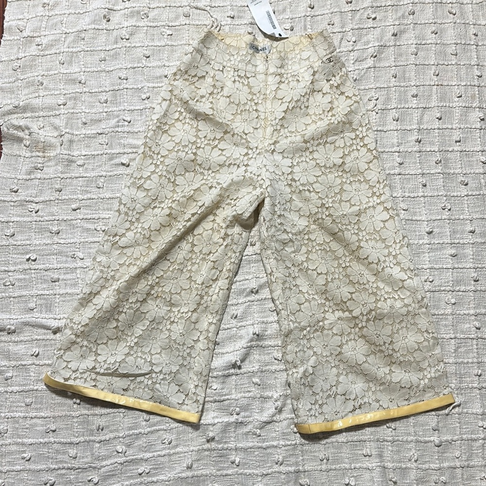 Floral Lace Wide-Leg Pants Chanel